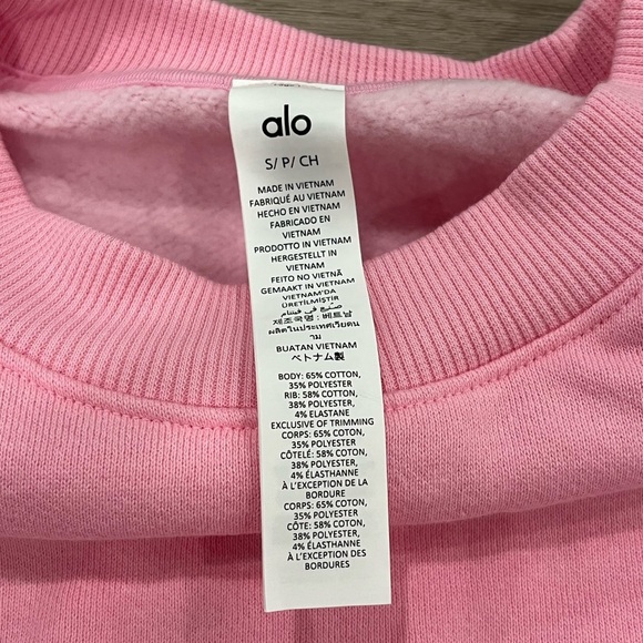 Alo Yoga 💗 NWT Cropped Accolade Crewneck in Sweet Pink - S - Picture 8 of 12